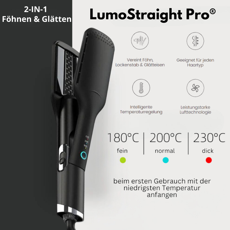 LumoStraight Pro® - 2-IN-1 Föhnen & Glätten